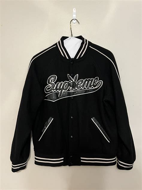 supreme playboy varsity jacket replica|supreme wool varsity jacket.